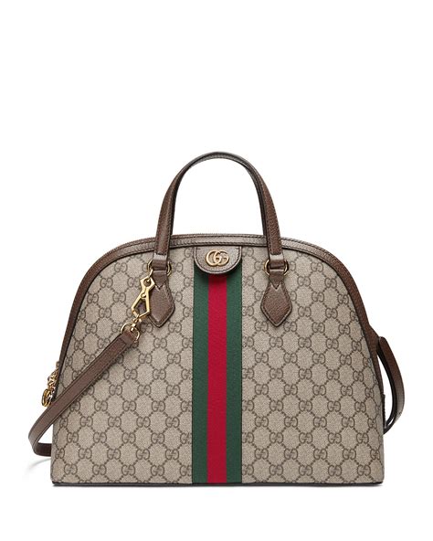 gucci oph medium top handle with red leater trim|Gucci ophidia tote.